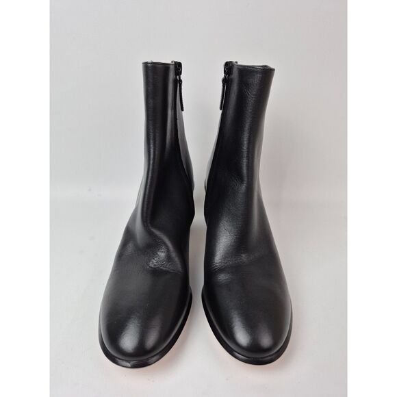 Tory Burch Women's Black Brooke Stamped Heel Leather Booties Size 11 M - Picture 4 of 7